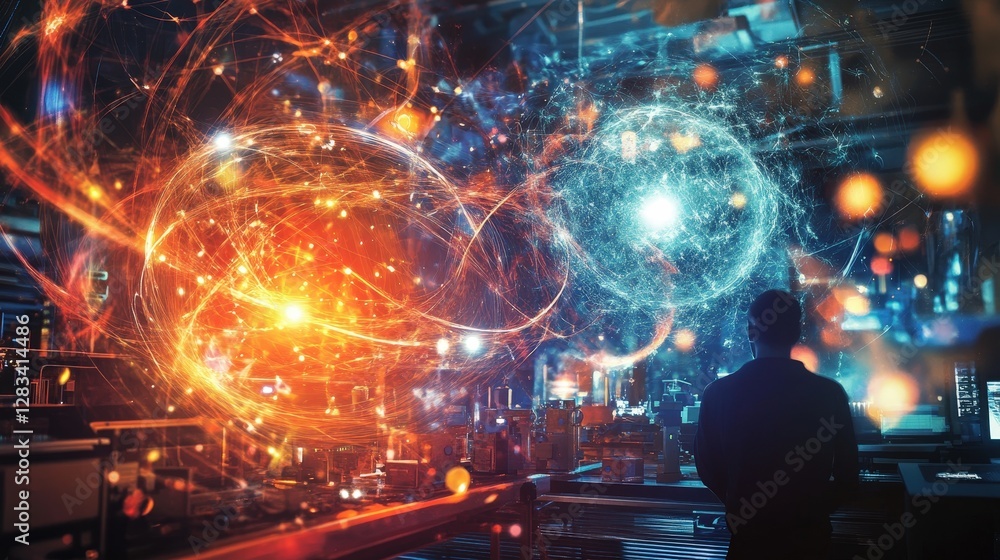 researchers in a physics lab using particle accelerators to study subatomic particles and uncover the fundamental forces that shape the universe. researchers in a physics lab using particle accelerators to study subatomic particles and uncover the fundamental forces that shape the universe.