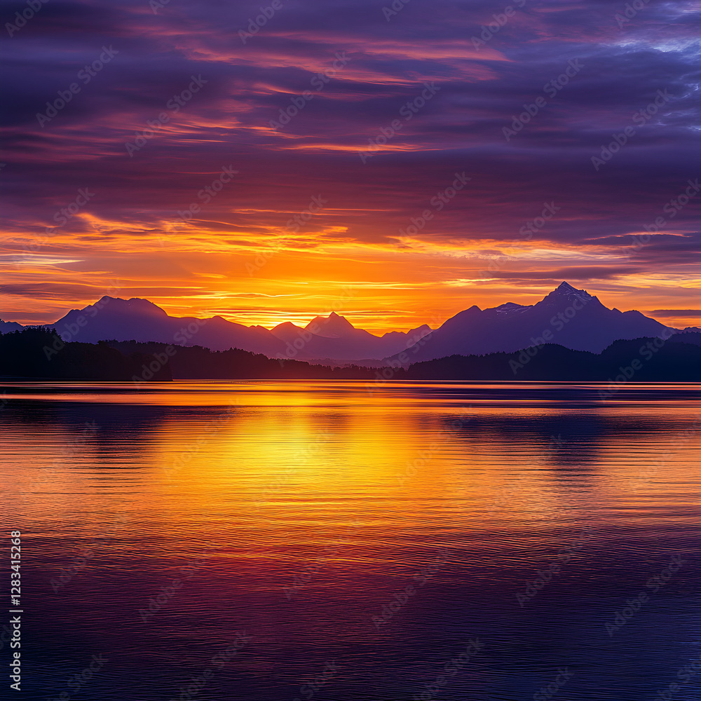 Twilight's Embrace: A Breathtaking Display of the Sun Setting Beyond the Horizon, Painting the Sky with Vibrant, Warm Hues Twilight's Embrace: A Breathtaking Display of the Sun Setting Beyond the Horizon, Painting the Sky with Vibrant, Warm Hues