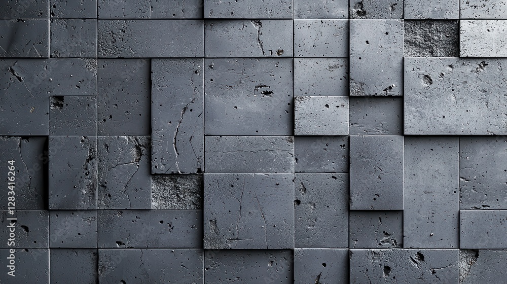 A textured surface of gray tiles arranged in a geometric pattern, showcasing a modern and industrial design aesthetic. A textured surface of gray tiles arranged in a geometric pattern, showcasing a modern and industrial design aesthetic.
