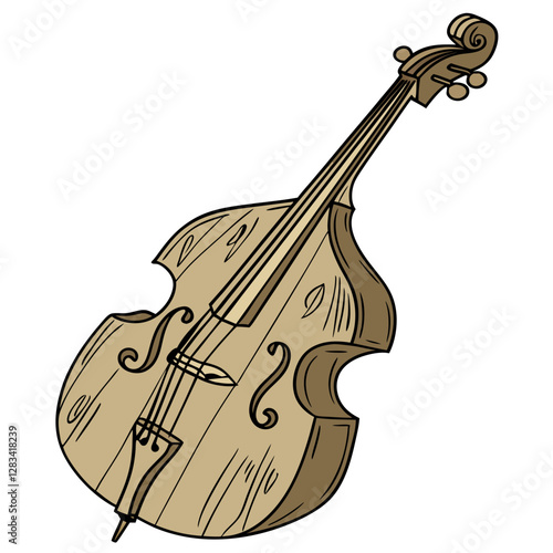 Double bass silhouette vector illustration