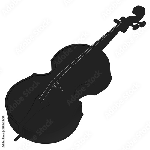 Double bass silhouette vector illustration