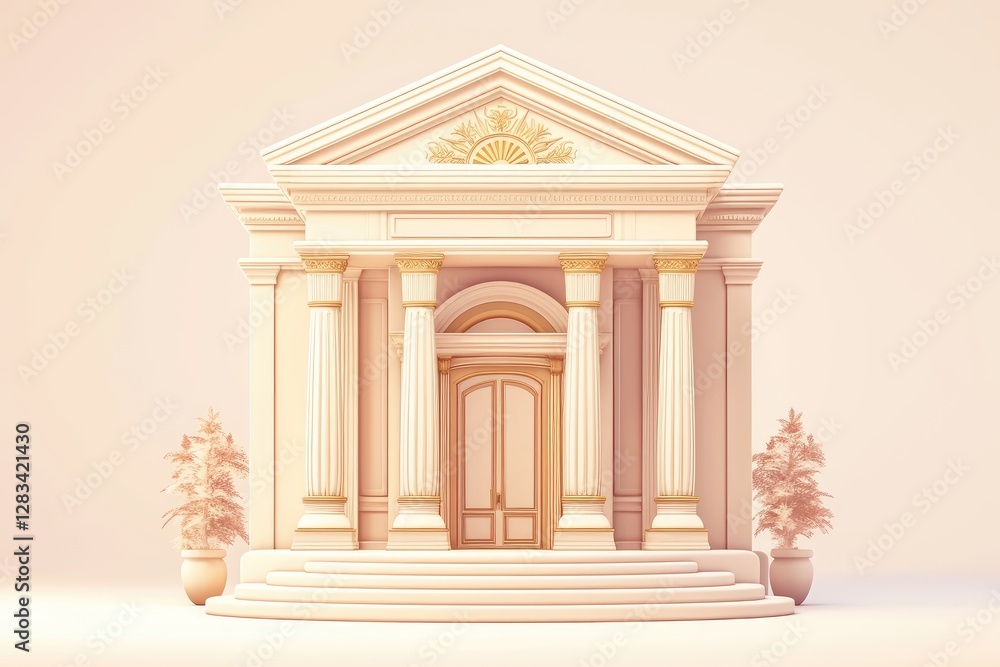Fototapeta premium A neoclassical building featuring columns and a detailed facade