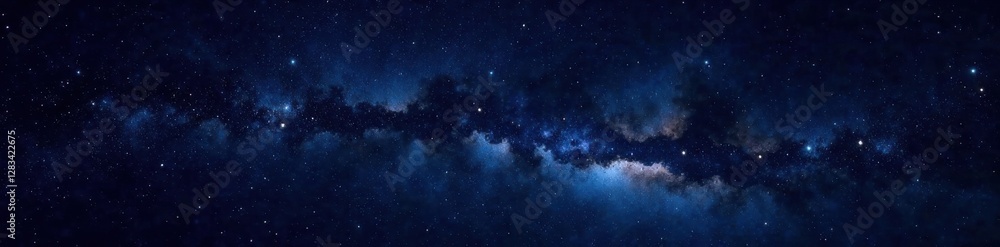 Obraz premium Celestial canvas with twinkling stars against a deep black sky, astronomy, stars