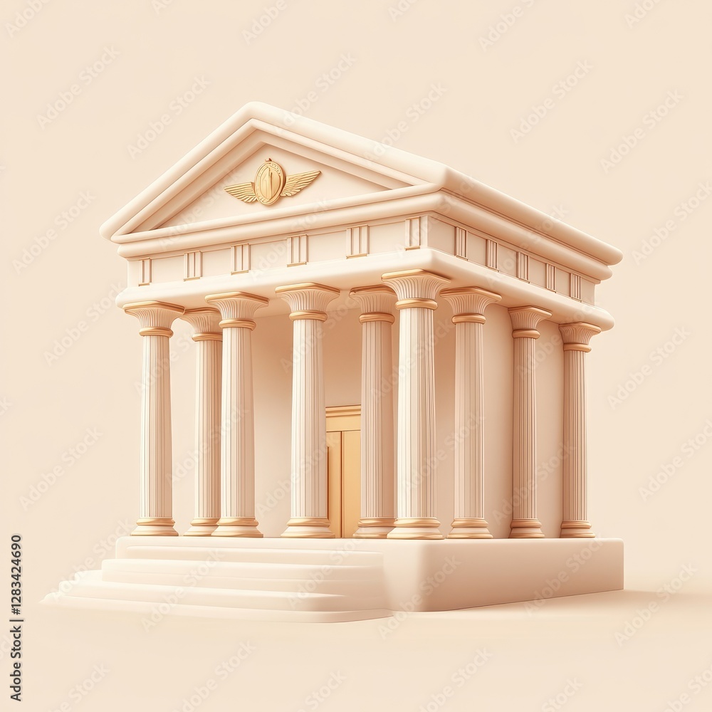 Fototapeta premium A stylized depiction of the temple with columns