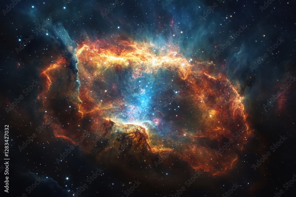 Beautiful cosmic nebula showcases vibrant colors in deep space Beautiful cosmic nebula showcases vibrant colors in deep space