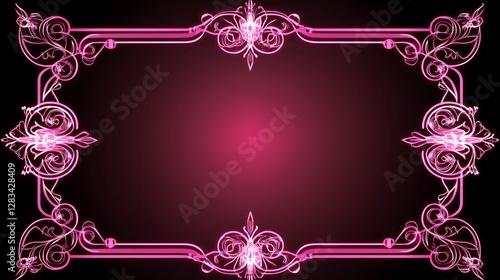 Pink Ornate Frame Elegant Design Background