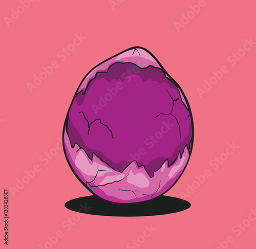 Open egg showing cracks