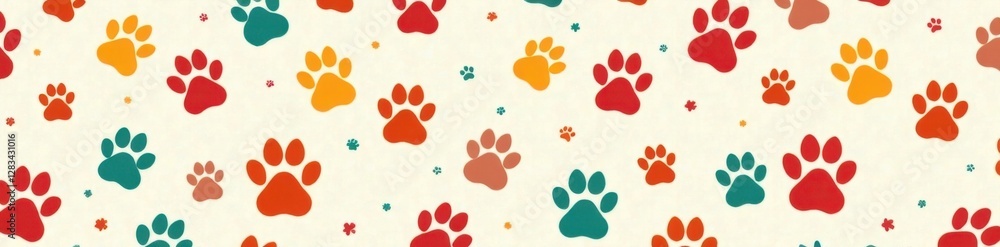 Fototapeta premium Dog paw design in isolated style for playful and fun patterns , background, pup, dog