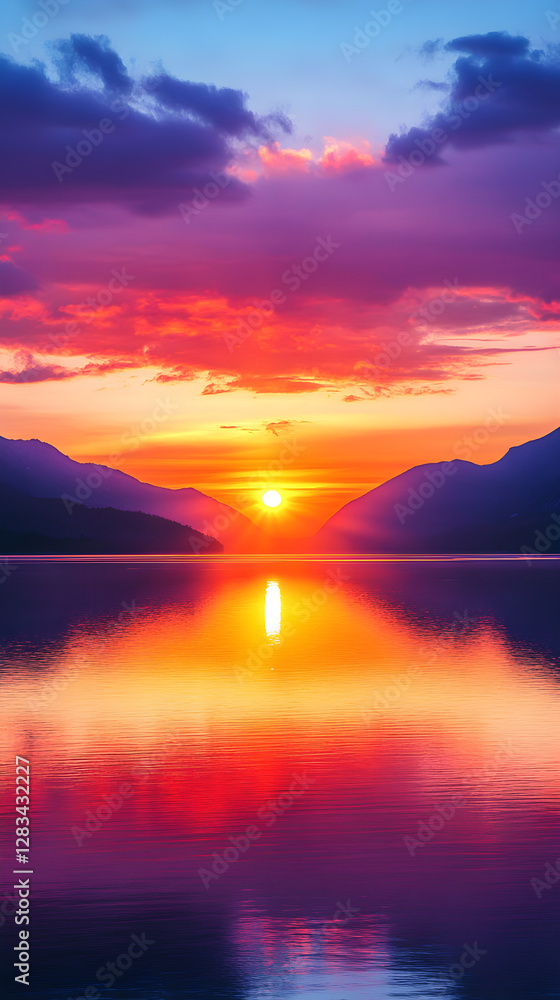 Twilight's Embrace: A Breathtaking Display of the Sun Setting Beyond the Horizon, Painting the Sky with Vibrant, Warm Hues Twilight's Embrace: A Breathtaking Display of the Sun Setting Beyond the Horizon, Painting the Sky with Vibrant, Warm Hues