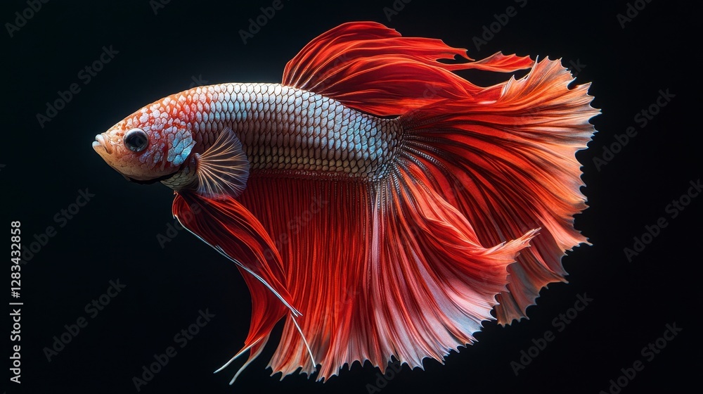 Stunning Red White Siamese Fighting Fish Betta Splendens Stunning Red White Siamese Fighting Fish Betta Splendens