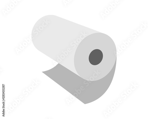 Simple, clean illustration of a roll of paper.  Perfect for concepts of cleanness, renewal, or new beginnings.  Use in presentations, websites, or as a simple graphic element.