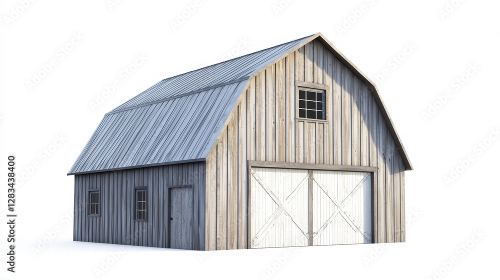 Rustic Barn's Charm: An aged wooden barn stands as a testament to timeless architecture, with a corrugated metal roof and a classic design. Rustic Barn's Charm: An aged wooden barn stands as a testament to timeless architecture, with a corrugated metal roof and a classic design.