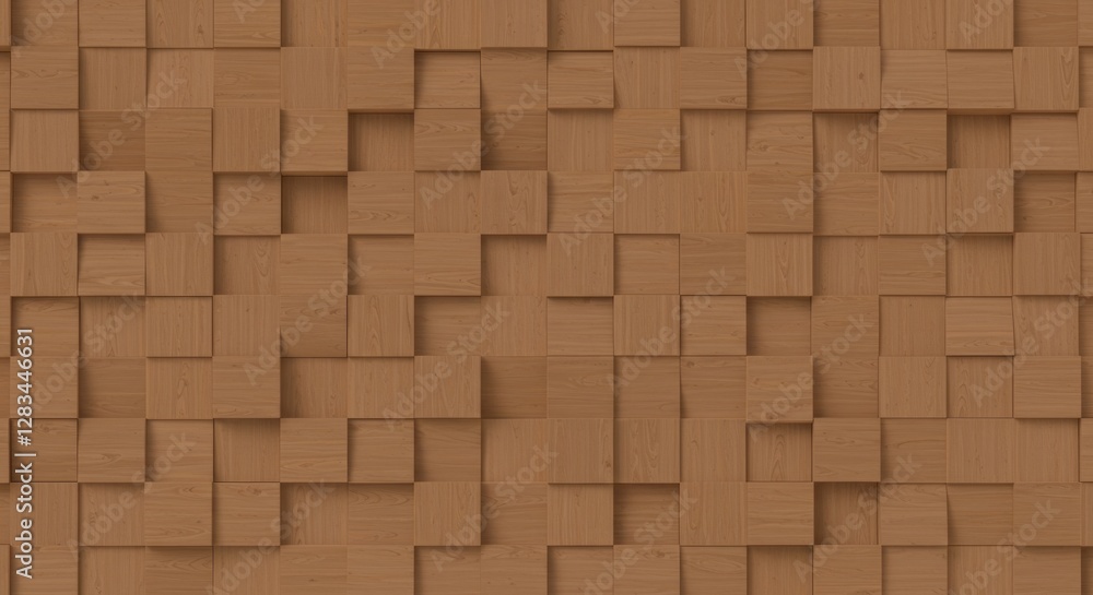 Abstract Wooden Cube Texture Background Design: Geometric Pattern of Brown 3D Blocks Abstract Wooden Cube Texture Background Design: Geometric Pattern of Brown 3D Blocks