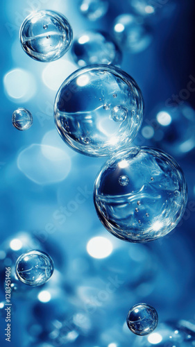 Wallpaper Mural bubbles on blue background Torontodigital.ca