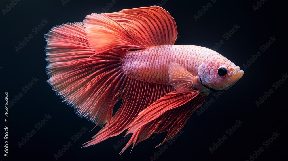 Stunning Red Betta Fish Aquatic Life Siamese Fighting Fish Stunning Red Betta Fish Aquatic Life Siamese Fighting Fish