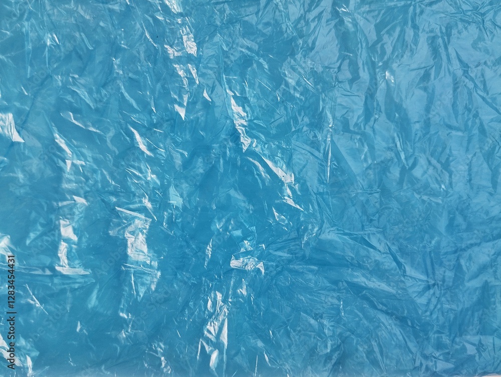 Obraz premium Abstrack crumpled blue plastic bag texture background 