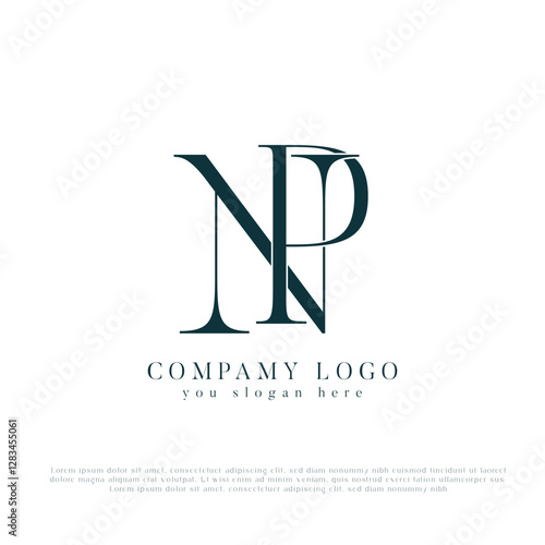 Initial letter NP, PN logo monogram vector design