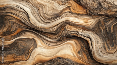 A woodgrain pattern with natural browns, tans, and beiges, mimicking the texture and flow of wood, perfect for eco-friendly designs, rustic or outdoor-themed visuals