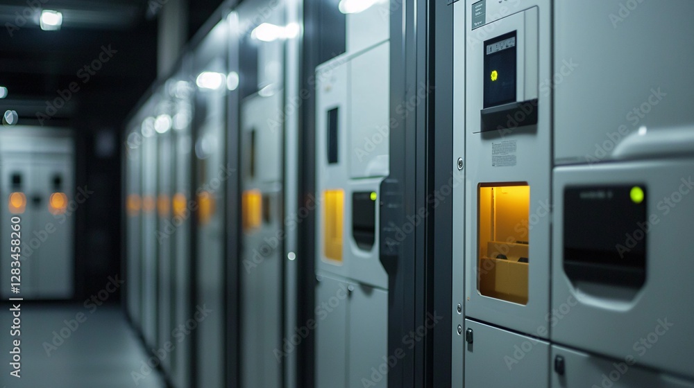 modern lockers in a secure storage facility modern lockers in a secure storage facility