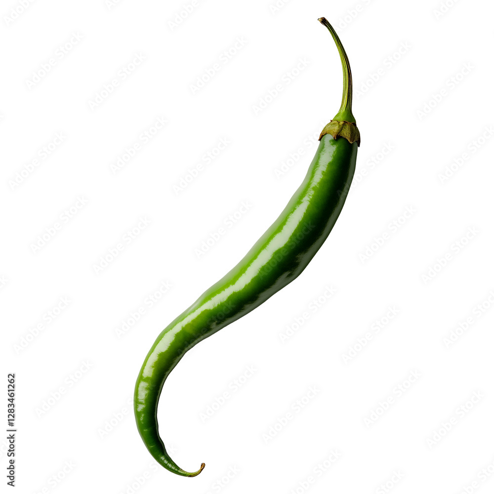 Fresh Realistic Green Chilies isolated on a white background
Fresh Realistic Green Chilies isolated on a white background