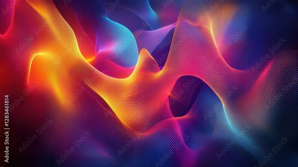 An abstract design with particles forming geometric shapes, constantly rearranging into new structures. An abstract design with particles forming geometric shapes, constantly rearranging into new structures.