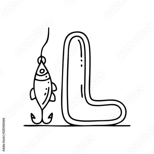 An Illustration of Lure beside letter L