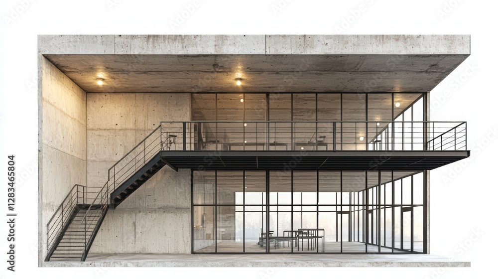 Modern Architectural Marvel: A striking modern building featuring a blend of raw concrete, sleek glass, and elegant metalwork, creating a harmonious balance of strength and transparency. Modern Architectural Marvel: A striking modern building featuring a blend of raw concrete, sleek glass, and elegant metalwork, creating a harmonious balance of strength and transparency.
