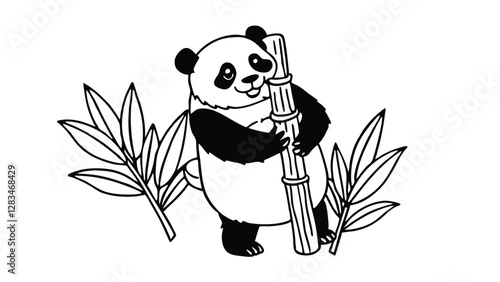 panda and bamboo