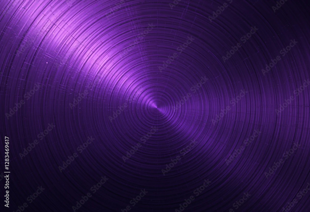 Purple and Violet Abstract Gradient Background with Metal Texture - Concentric Circular Pattern