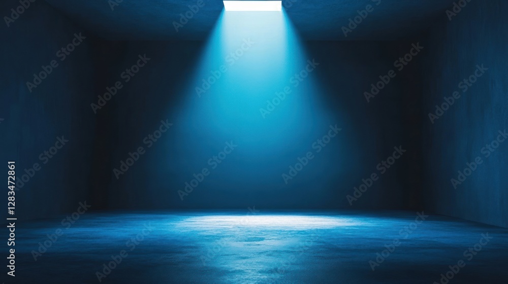 Obraz premium A dimly lit room with a beam of light from above
