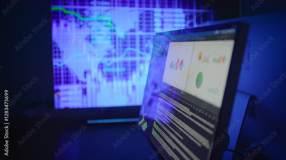 A Modern Workspace Featuring Advanced and Innovative Digital Data Visualization Techniques A Modern Workspace Featuring Advanced and Innovative Digital Data Visualization Techniques