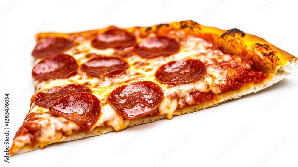 Slice of pepperoni pizza served on a plate with melted cheese and crispy crust, popular fast food choice for parties, gatherings, and late-night snacks. Slice of pepperoni pizza served on a plate with melted cheese and crispy crust, popular fast food choice for parties, gatherings, and late-night snacks.