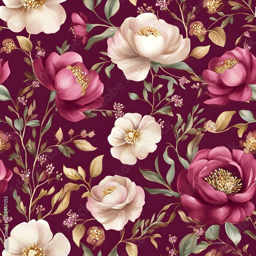 Elegant seamless floral pattern