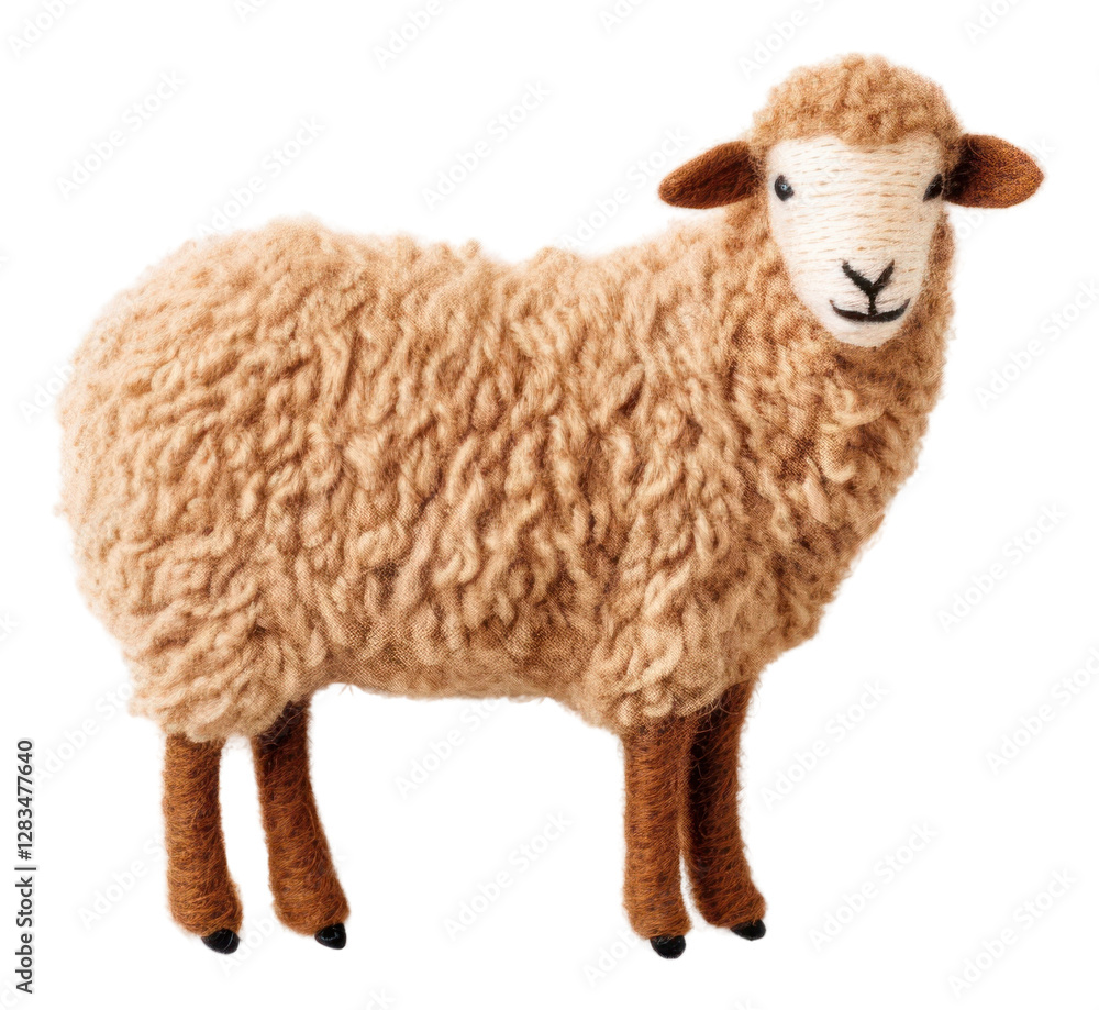 PNG Cute sheep in embroidery style livestock animal mammal. PNG Cute sheep in embroidery style livestock animal mammal.