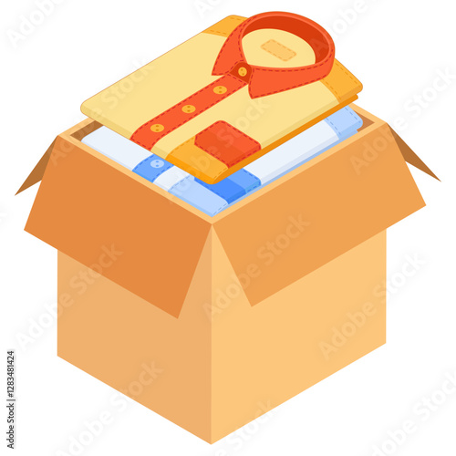 Travel Packing Box with Folded Clothes