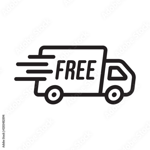 Free delivery icon with truck for shipping service