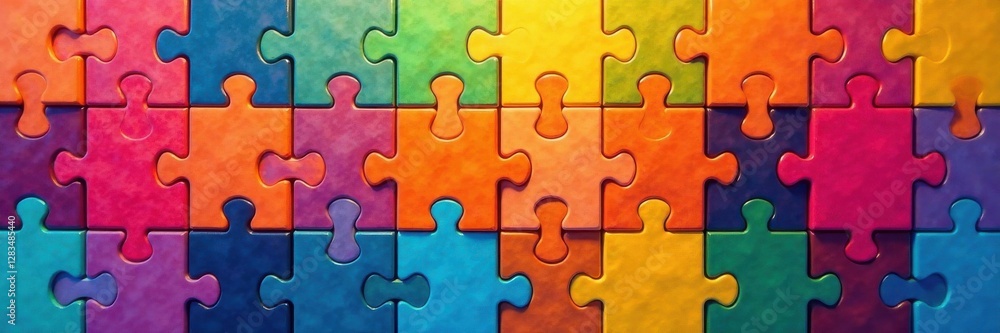 Fototapeta premium Colorful sliding puzzle with geometric shapes, vibrant colors, modern art