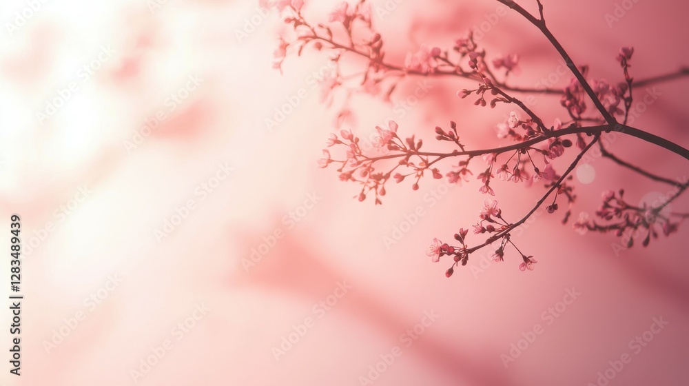 Delicate Cherry Blossoms in Soft Light Blooming Branch Springtime Floral Beauty Dreamy Atmosphere Delicate Cherry Blossoms in Soft Light Blooming Branch Springtime Floral Beauty Dreamy Atmosphere