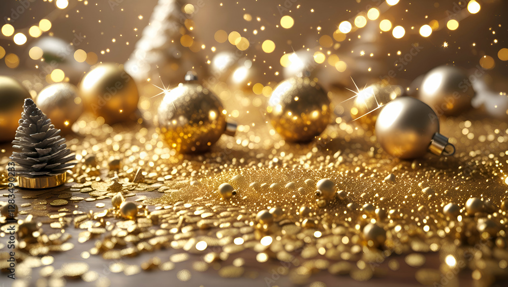 Golden Glow: Shiny Christmas Particles and Lights Golden Glow: Shiny Christmas Particles and Lights