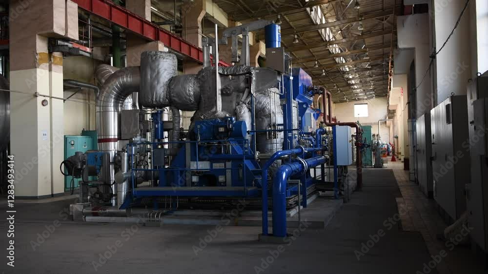 custom made wallpaper toronto digitalIndustrial machines. Internal structure of large thermal power plant. The interior of an industrial boiler room with many pipes, valves and sensors. Lithuania, Vilnius