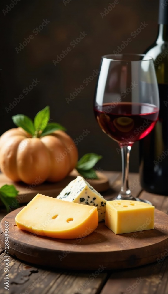 Wine and cheese combination on a wooden table, snack, wood Wine and cheese combination on a wooden table, snack, wood