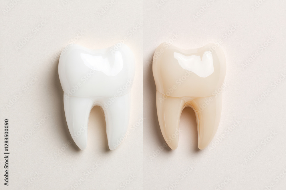 Dental problem, A high-fidelity before-and-after comparison image of a tooth treatment showcasing dental restoration effects. Dental problem, A high-fidelity before-and-after comparison image of a tooth treatment showcasing dental restoration effects.