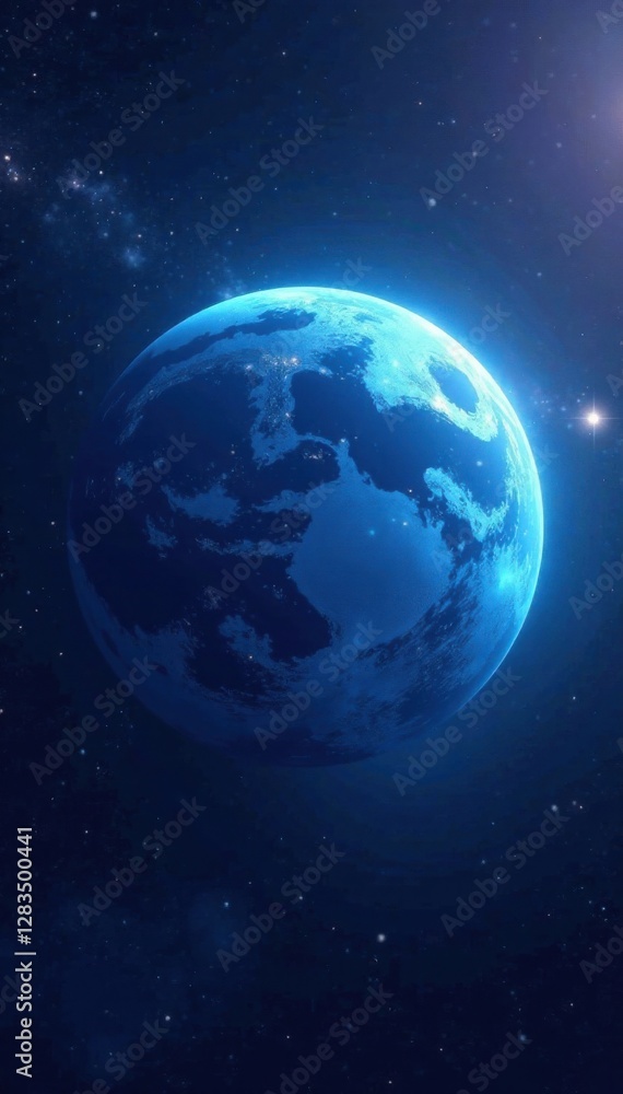 Ethereal blue planet with glowing nebulae background, ethereal, nebula Ethereal blue planet with glowing nebulae background, ethereal, nebula