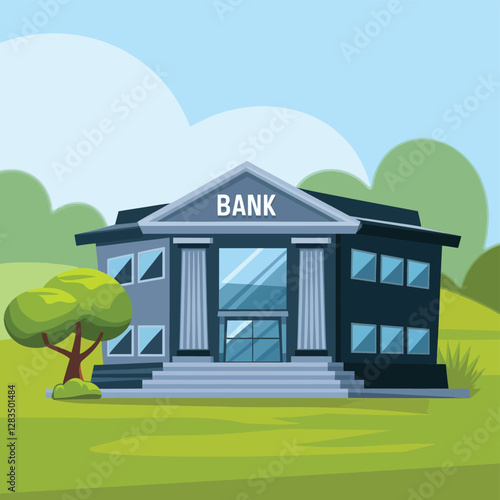 vector colorful economy trading graph cash money linked with curved dash line over the world bank