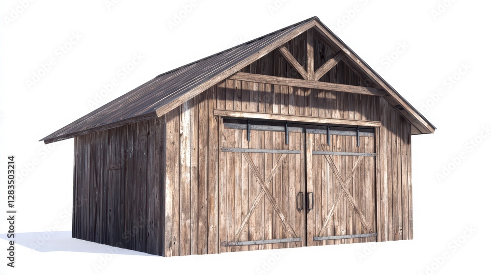 Rustic Barn's Charm: An aging barn's exterior, revealing textured wooden planks, a rustic design, and inviting architectural simplicity. Rustic Barn's Charm: An aging barn's exterior, revealing textured wooden planks, a rustic design, and inviting architectural simplicity.