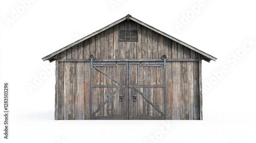 Rustic Barn's Timeless Appeal: Weathered wooden barn stands strong, showcasing rustic charm and classic rural architecture, evokes a sense of history and simplicity