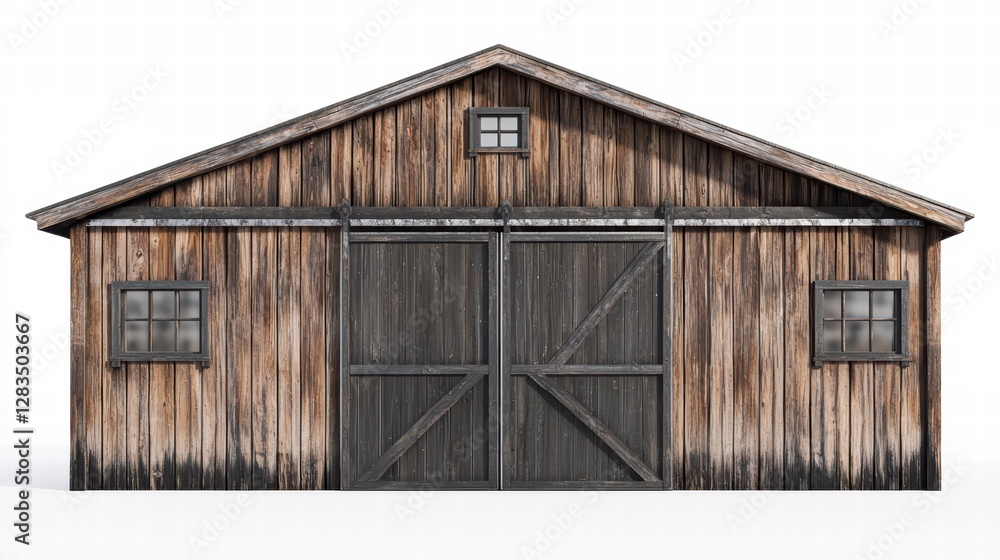 Rustic Barn: weathered wooden barn stands proudly, its aged facade bearing witness to time, framed against a serene background, evokes a sense of timelessness. Rustic Barn: weathered wooden barn stands proudly, its aged facade bearing witness to time, framed against a serene background, evokes a sense of timelessness.