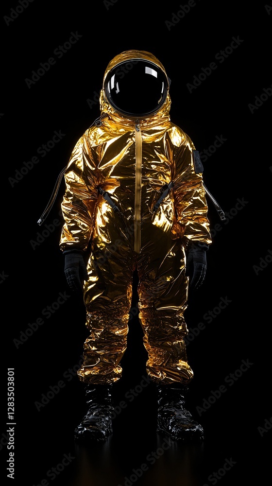 futuristic golden astronaut in a sleek space suit futuristic golden astronaut in a sleek space suit
