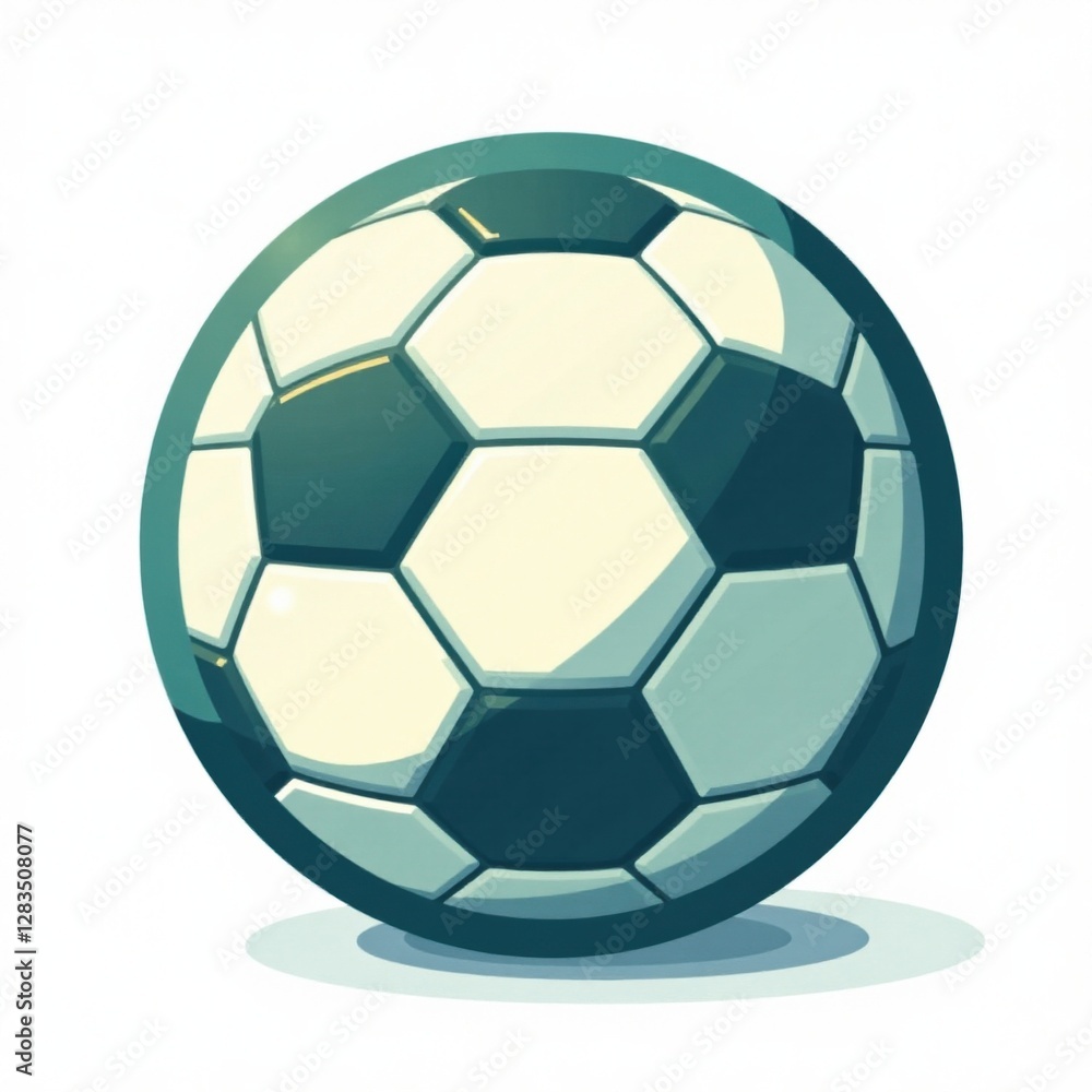 Fototapeta premium Flat soccer ball icon with grid pattern on a white background, vector, soccer ball, sports