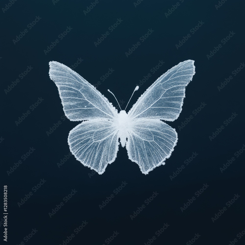 Obraz premium A snowflake turning into wings of a butterfly